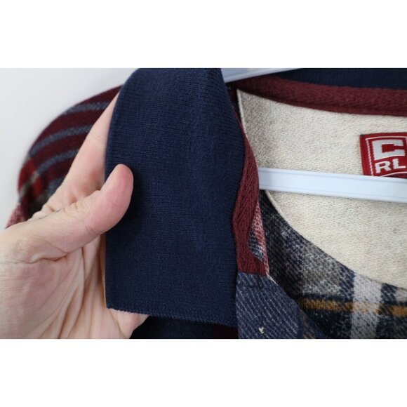 Vintage 90s Chaps Ralph Lauren Mens Large Faded long Sleeve Rugby Polo Plaid - Picture 6 of 12